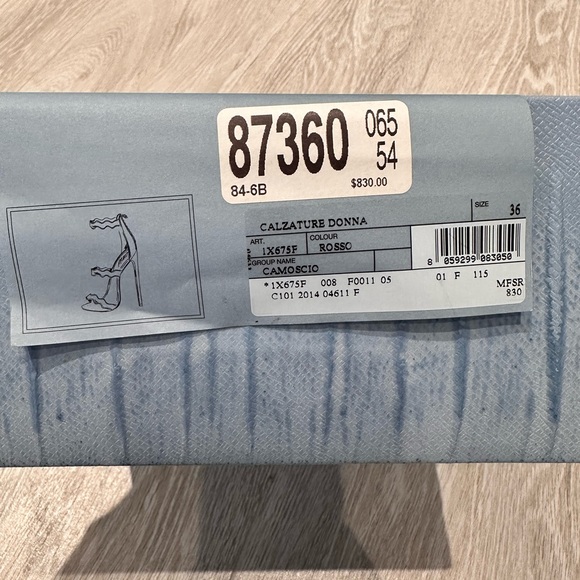 Prada Red Suede Scalloped Heels Size 36 - Picture 5 of 6